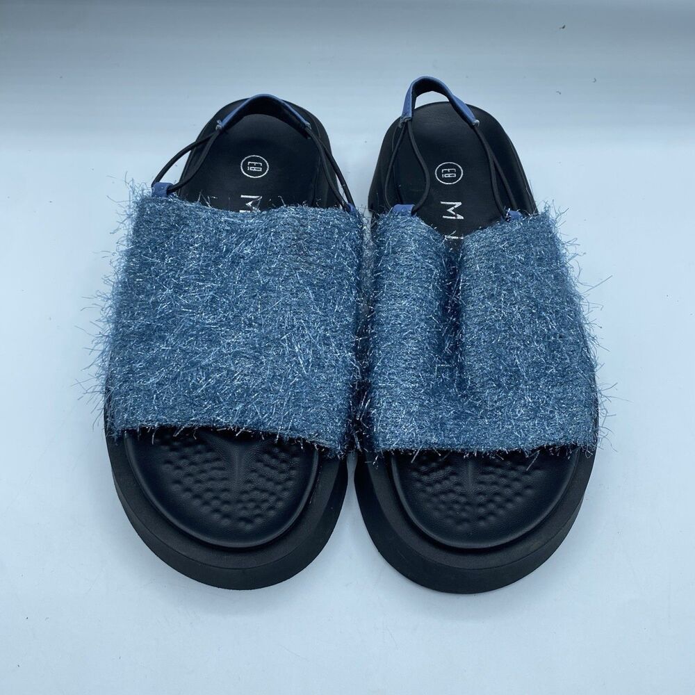 E8 Miista Noreen Blue Sandals Women 39 US 8.5 Platform Sparkly Tassels Boho NWOB - Picture 2 of 11